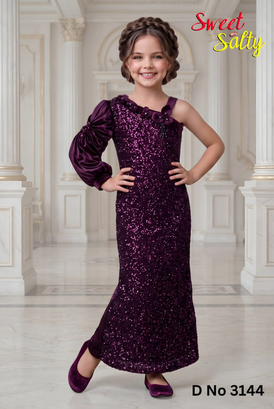 Girls Gown/Middy wine 3144